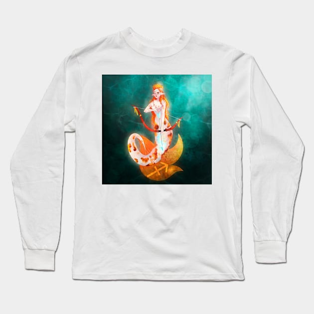 Sagittarius Long Sleeve T-Shirt by lisaspiral